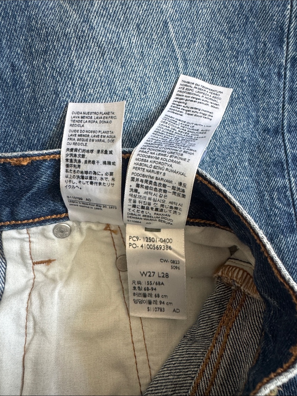 Womens Levis 501 Premium Med Wash Jeans Size 27x28 - Picture 7 of 7